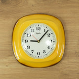 Egg-yolk Yellow 1970s Ceramic MIDCENTURY WALL CLOCK Made in Westgermany