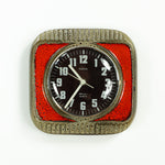 Red Brown 1970s MIDCENTURY Ceramic WALL CLOCK, Westgermany