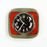 Red Brown 1970s MIDCENTURY Ceramic WALL CLOCK, Westgermany