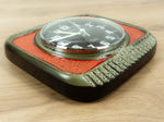 Red Brown 1970s MIDCENTURY Ceramic WALL CLOCK, Westgermany