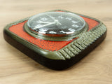 Red Brown 1970s MIDCENTURY Ceramic WALL CLOCK, Westgermany