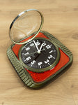 Red Brown 1970s MIDCENTURY Ceramic WALL CLOCK, Westgermany