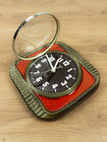 Red Brown 1970s MIDCENTURY Ceramic WALL CLOCK, Westgermany