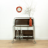 Iconic 1960s midcentury rosewood FOLDING TROLLEY by Bremshey Westgermany