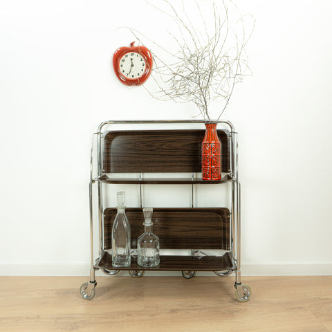 Iconic 1960s midcentury rosewood FOLDING TROLLEY by Bremshey Westgermany