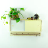 1950s midcentury KITCHEN WALL CABINET vanilla gray sliding doors