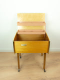 Original 1960s Wooden Midcentury Sewing Cart, Side Table or Nightstand