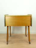 Original 1960s Wooden Midcentury Sewing Cart, Side Table or Nightstand