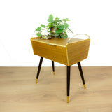 1960s Wooden Midcentury Sewing Box, Side Table or Nightstand