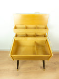 1960s Wooden Midcentury Sewing Box, Side Table or Nightstand