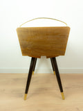 1960s Wooden Midcentury Sewing Box, Side Table or Nightstand