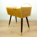 1960s Wooden Midcentury Sewing Box, Side Table or Nightstand