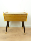 1960s Wooden Midcentury Sewing Box, Side Table or Nightstand