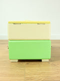 1950s Pastel Green Yellow Midcentury Cantilever SEWING or JEWELRY BOX