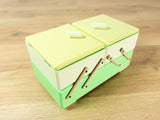 1950s Pastel Green Yellow Midcentury Cantilever SEWING or JEWELRY BOX