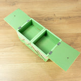 1950s Pastel Green Yellow Midcentury Cantilever SEWING or JEWELRY BOX