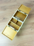 1960s Pastel Green Yellow Midcentury Cantilever SEWING or JEWELRY BOX