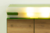 XXL bicolor green 80s Illuminated Mirrored Doors Medicine Cabinet