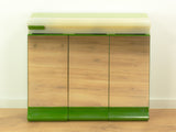 XXL bicolor green 80s Illuminated Mirrored Doors Medicine Cabinet