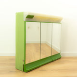 XXL bicolor green 80s Illuminated Mirrored Doors Medicine Cabinet