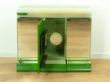 XXL bicolor green 80s Illuminated Mirrored Doors Medicine Cabinet