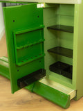 XXL bicolor green 80s Illuminated Mirrored Doors Medicine Cabinet