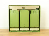 XXL bicolor green 80s Illuminated Mirrored Doors Medicine Cabinet