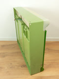 XXL bicolor green 80s Illuminated Mirrored Doors Medicine Cabinet