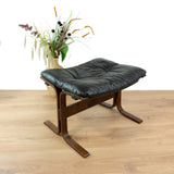 1960s midcentury LEATHER LOUNGE OTTOMAN 'Siesta' Ingmar Relling Norway