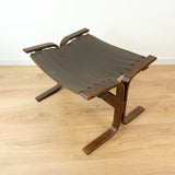 1960s midcentury LEATHER LOUNGE OTTOMAN 'Siesta' Ingmar Relling Norway