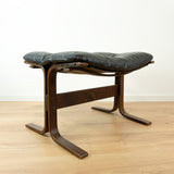 1960s midcentury LEATHER LOUNGE OTTOMAN 'Siesta' Ingmar Relling Norway