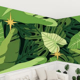 Tropical Leaves Monstera Removable Wallpaper - Stick and Peel Midcentury