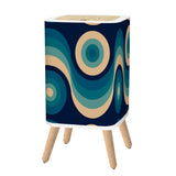 Retro 70s Nordic Trash Can with Lid: Midcentury Modern Wastebasket
