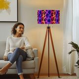 Scandi Retro Tripod Floor Lamp, Leopard Rainbow Pattern