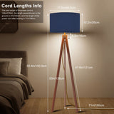 Retro Tripod Floor Lamp, Deep Indigo Oceanic Ink Blue