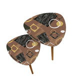 Triangle 60s Retro Tripod Nesting Table Set - Brown Black White Atomic