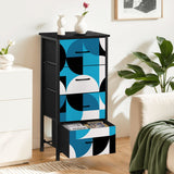 Geometric Retro 60s 4-Drawer Dresser – Lightweight Midcentury Storage