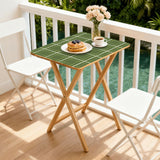 Checkered Green White Retro TV Trays Set of 4 with Wooden Storage Rack