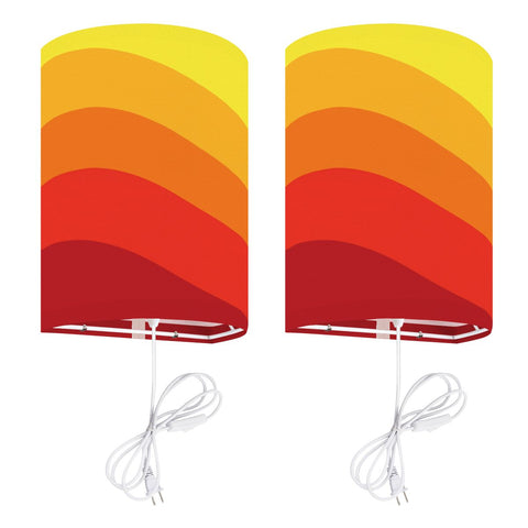 70s Retro Wall Sconces Set –  Smart LED, Orange Stripes