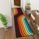 Retro 70s Runner Rug – Midcentury Rainbow Multiple Sizes Non-Slip