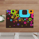 Retro 60s 70s Dining Placemats Set – Insulated Imitation Linen Table Mats