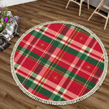 Classic Christmas Tartan Plaid Round Rug – Retro Vintage Style