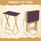 Dark Berry retro TV tray set of 4, size guide with table and rack dimensions