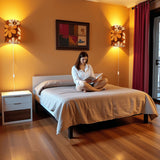 70s Retro Wall Sconces Set –  Smart LED, Flowers Orange