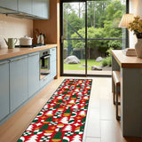 Holidays Season Vintage Style Hallway Retro Runner Rug Red Green White