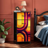 Atomic Era Storage Dresser – Midcentury Modern 4-Drawer Fabric Cabinet