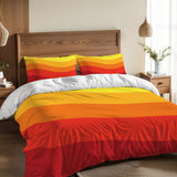 Leuchtendes Retro-Doppelbettwäsche-Set aus den 70ern: Orange, Gelb, Rot, Bettwäsche in voller Größe