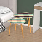 Triangle 60s Retro Tripod Nesting Table Set, Plaid Pattern