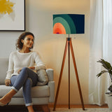 70s Retro Tripod Floor Lamp – Nordic Style Linen Shade with Smart LED & Remote