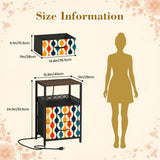 Midcentury Side Table with Power Outlets - Nightstand With Two Drawers